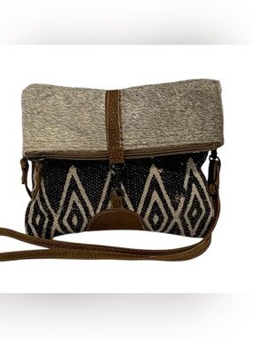 Myra Bag Canvas & Fur Crossbody Bag - NWOT